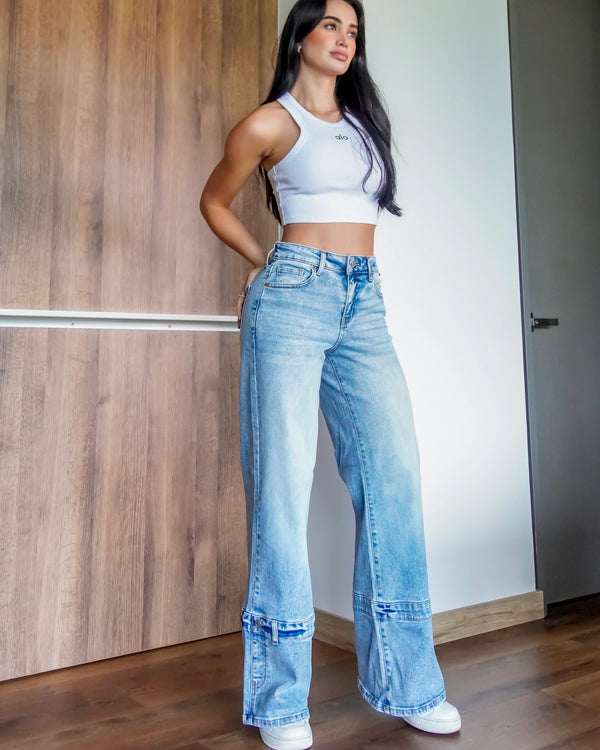 Jean Wide Leg Vaquero AB99654LT