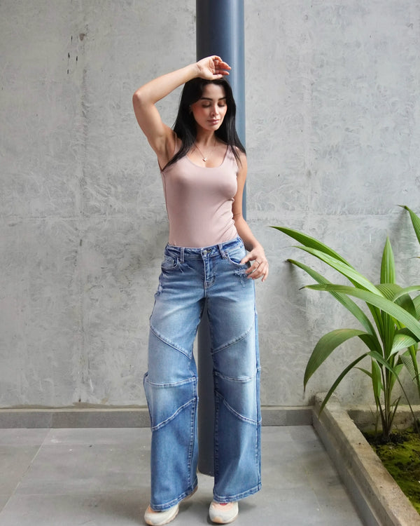 Jean Wide Leg Costura Frontal AM99659MD